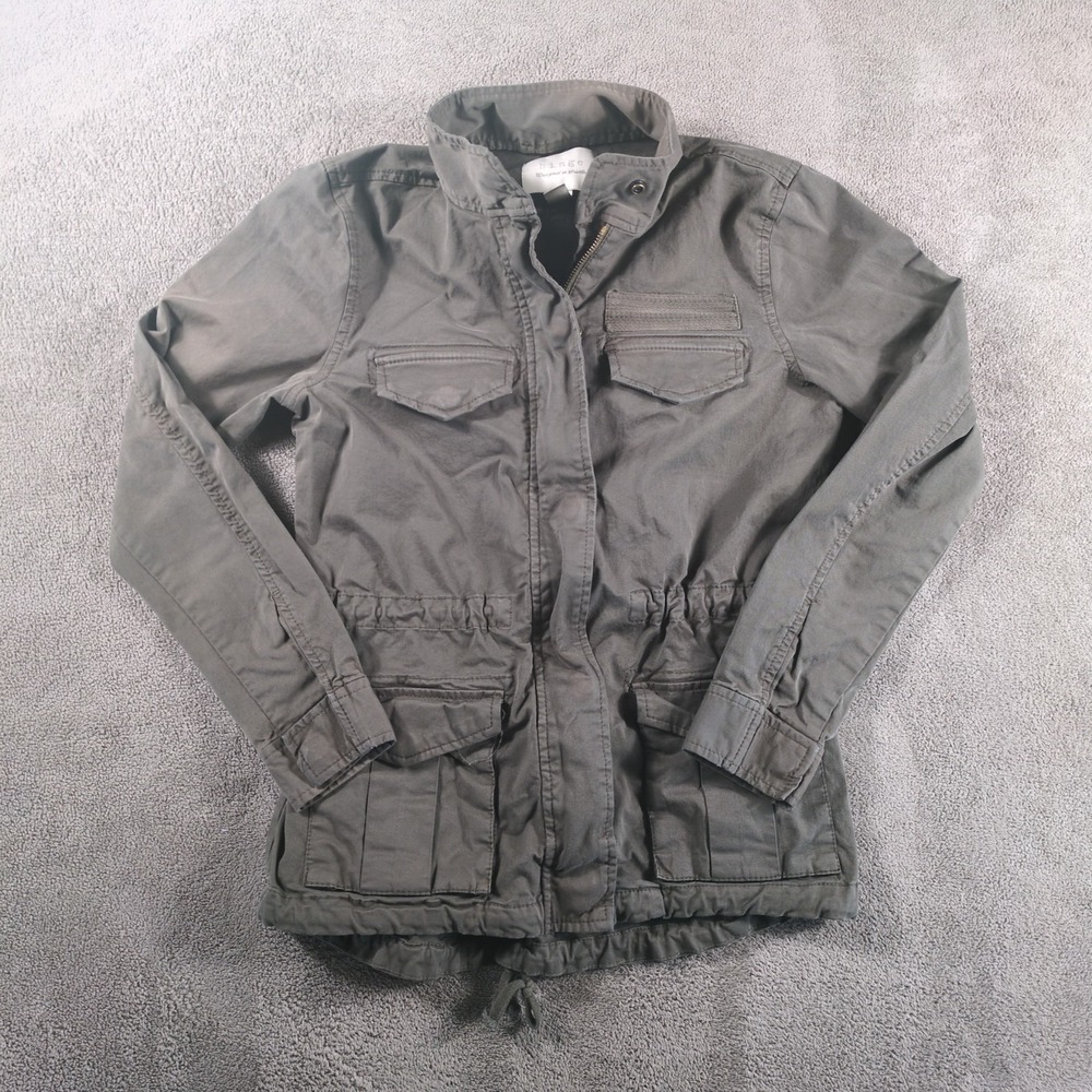 Hinge Fatigue Jacket Womens XS Olive Stretch Military Utility Pockets Full Zip